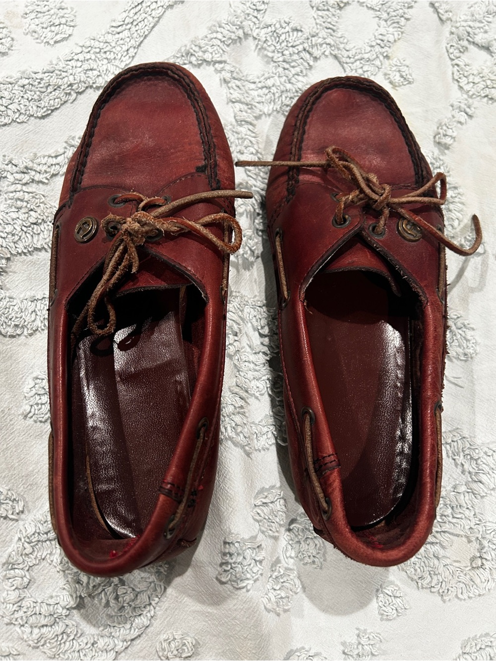 Vintage 70/80's Eitenne Aigner Dark Red Leather Boat Shoes